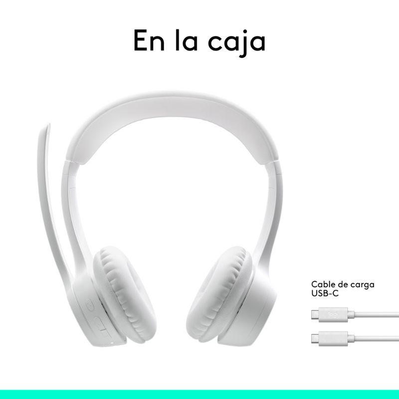 Audífonos Tipo Headset Logitech Zone 300 Inalámbricos con Micrófono Blanco