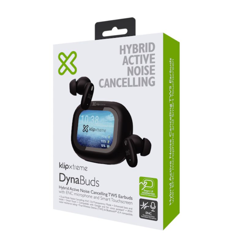 Audífonos In-Ear Klip Xtreme DynaBuds Bluetooth con Micrófono (ENC) Negro