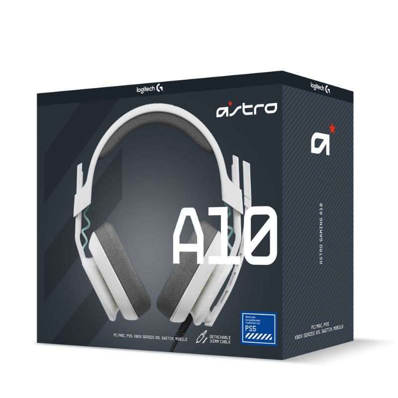 Audífonos tipo Headset Logitech ASTRO Gaming A10 Gen 2 3.5mm con Micrófono Blanco