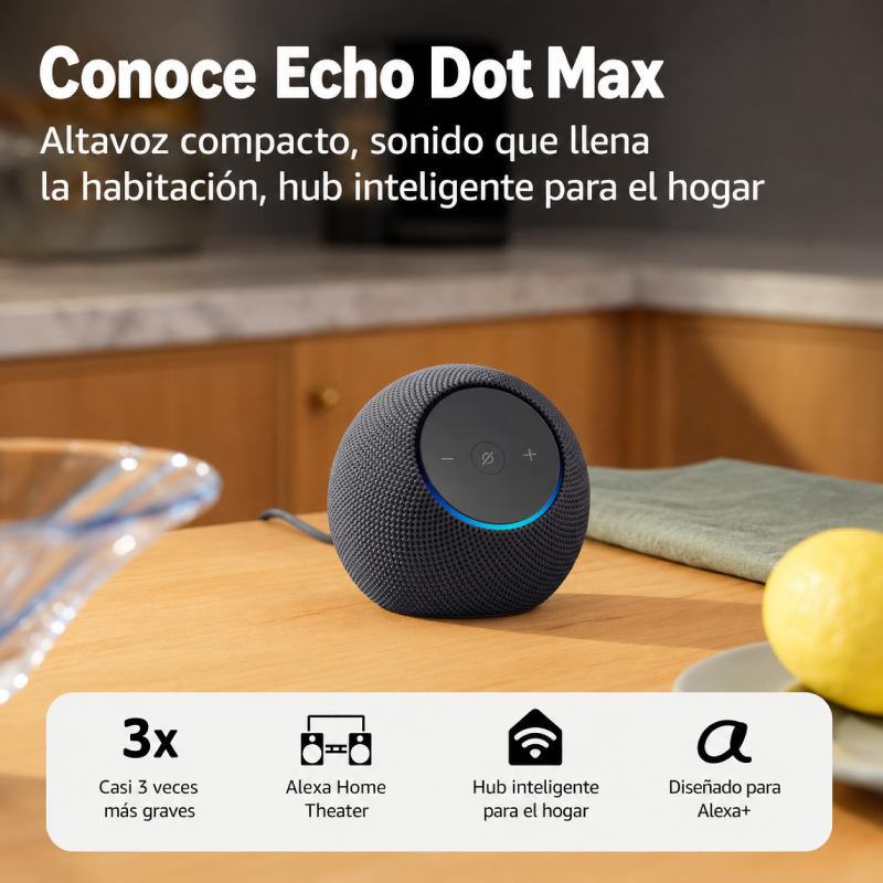 Bocina Inteligente Amazon Echo Dot Max con Alexa Negro