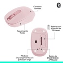 Mouse Inalámbrico Bluetooth Logitech Óptico M196 1000DPI Rosa