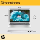 Laptop HP 15-fc0276la 15.6" AMD Ryzen 7 7730U 16GB RAM 1TB SSD AMD Radeon W11 Home Plateada Teclado Español