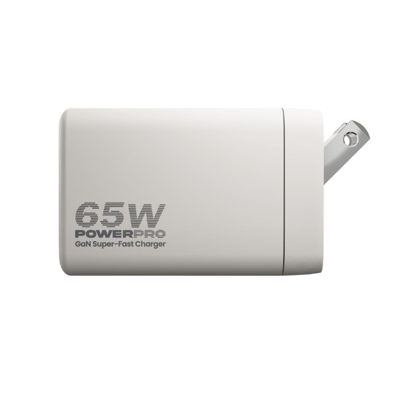 Cargador de Pared Unno Tekno PowerPro Dual USB-A USB-C 65W​​ Blanco