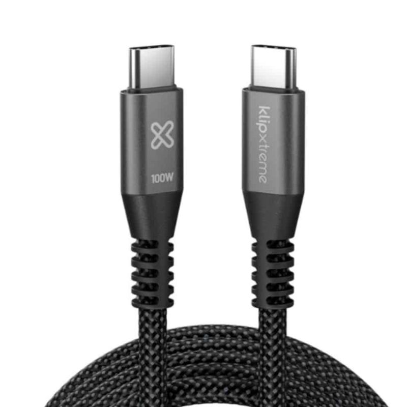 Cable USB-C a USB-C Klip Xtreme KAC-750-6FT 1.8 Metros Negro