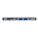 Hub UnnoTekno 7 Puertos USB-C Plateado