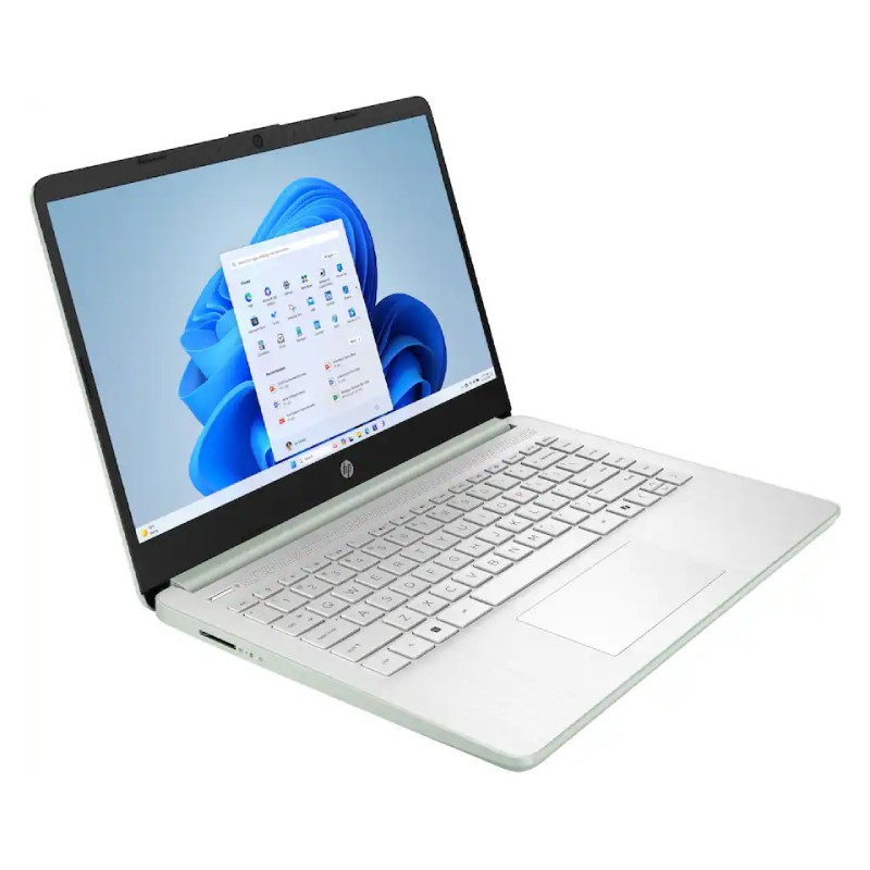 Laptop HP 14-dq6103dx 14" Celeron N150 4GB RAM 128GB UFS W11S Home Verde Claro Teclado Inglés