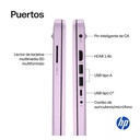Laptop HP 14-dq6104dx 14" Celeron N150 4GB RAM 128GB UFS W11S Home Lavanda Teclado Inglés