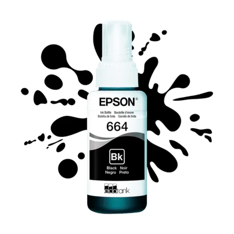 Botella de Tinta Epson T664 Negro 70ml