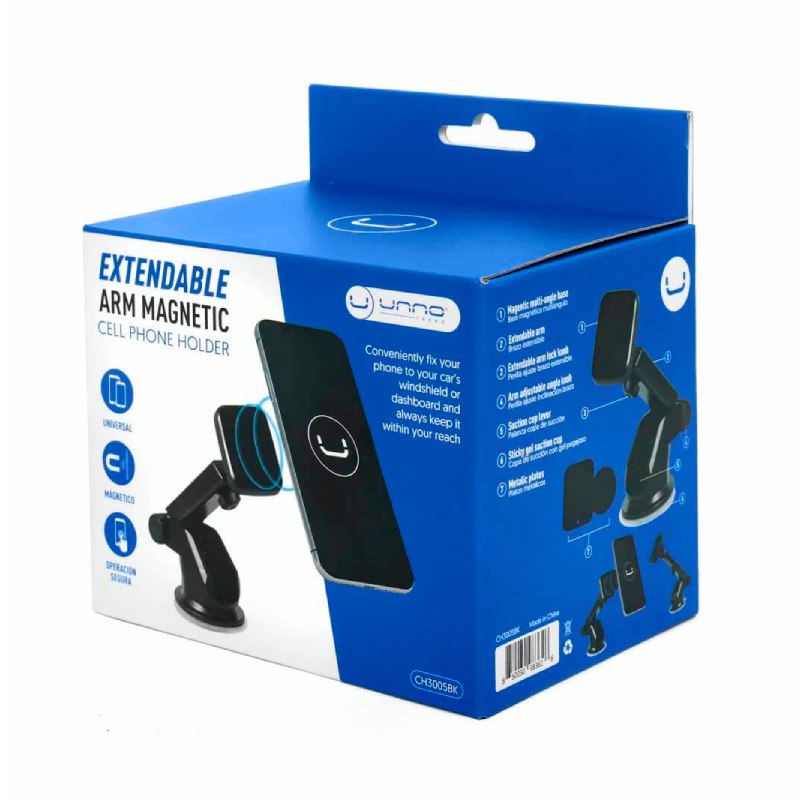 Base para Celular Magnético Unno Tekno CH3005BK Brazo Extensible