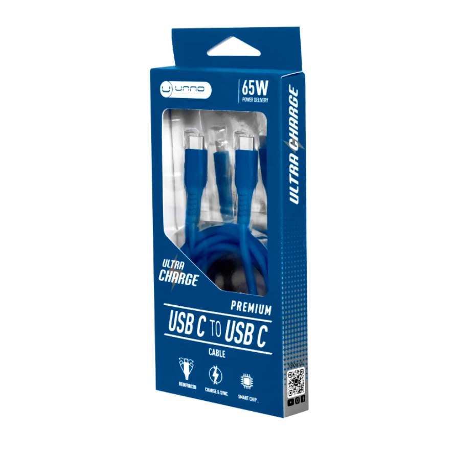 Cable USB-C a USB-C Unno Tekno CB4075BL 1.5 Metros Azul