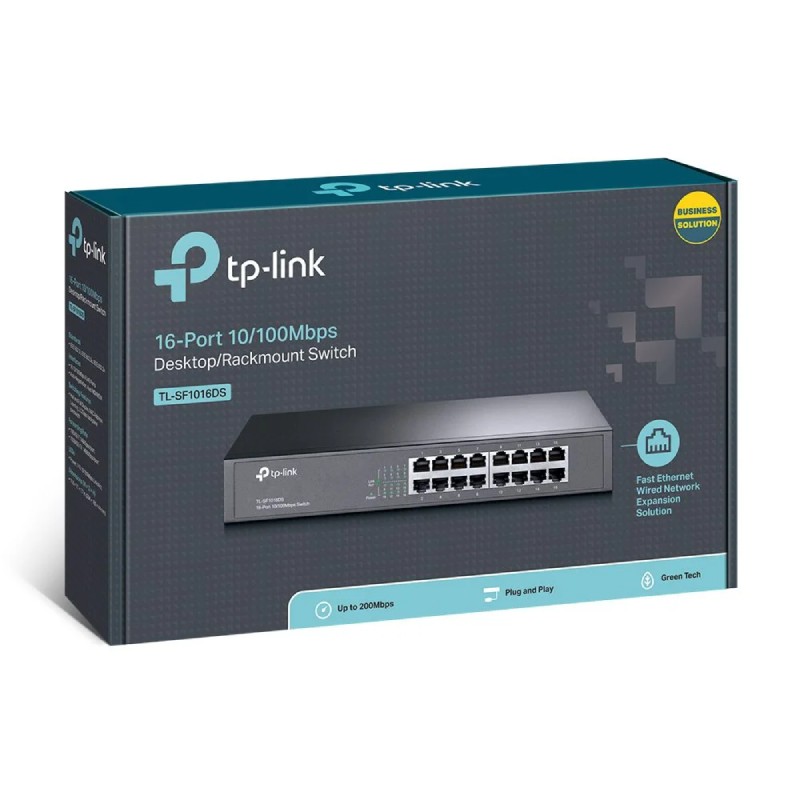 Switch TP-Link TL-SF1016DS 16 Puertos 10/100Mbps No Administrable Rackmount