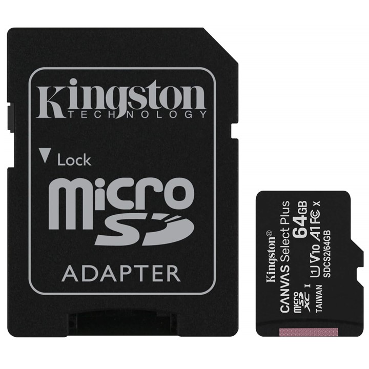 Memoria Micro SD Kingston 64GB Canvas Select Plus Clase 10 100Mbps