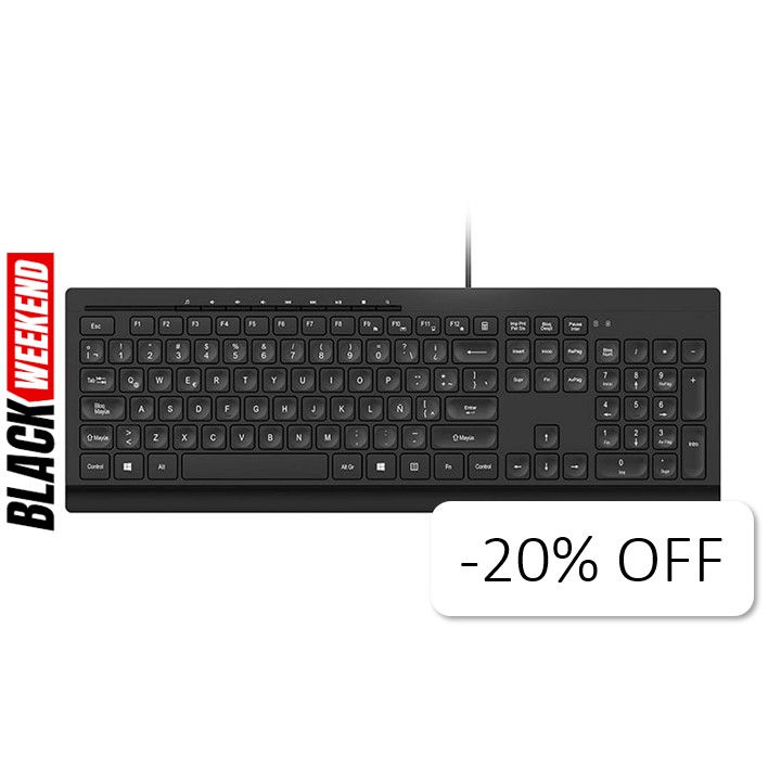 Teclado Alámbrico Klip Xtreme Compass USB Negro Español