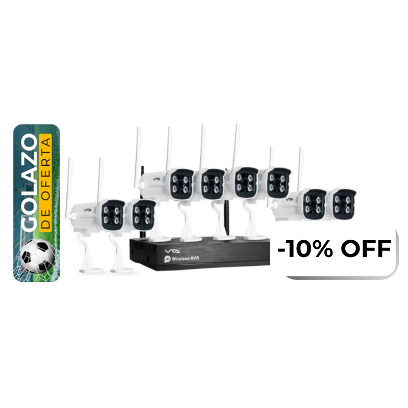 Sistema de Video Seguridad VTA+ DVR Inalámbrico 1TB + 8 cámaras 1080P Smart Home Wi-Fi