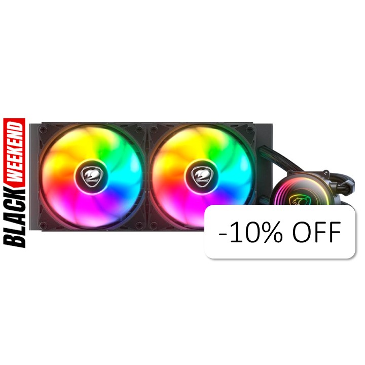 Enfriador Líquido 240mm Cougar Poseidon Elite ARGB Negro