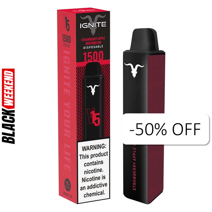 Vape Electronico Ignite V15 1500 puffs Nic 5g Strawberry Apple Watermelon