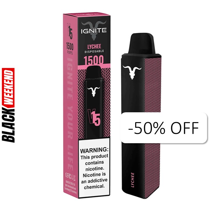 Vape Electronico Ignite V15 1500 Puffs Nic 5g Lychee