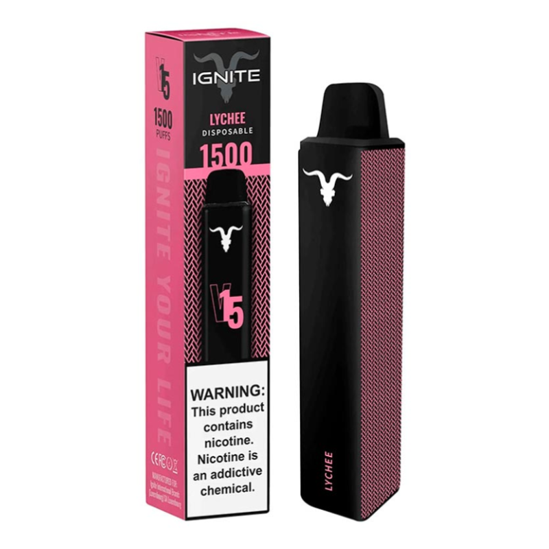 Vape Electronico Ignite V15 1500 Puffs Nic 5g Lychee