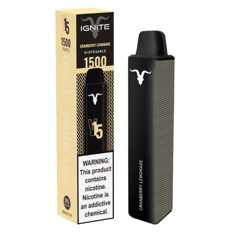 Vape Electronico Ignite V15 1500 Puffs Nic 5g Cranberry Lemonade