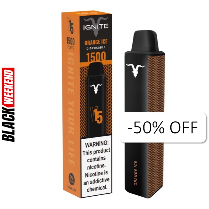 Vape Electronico Ignite V15 1500 Puffs Nic 5g Orange Ice