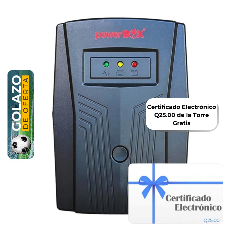 UPS 500VA PowerBox PBR506 250W 6 Salidas