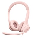 Audífonos Tipo Headset Logitech H390 USB con Micrófono Rosado