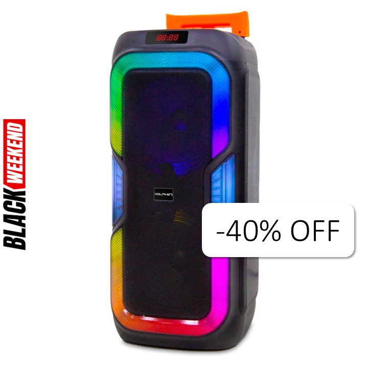 Bocina Bluetooth Dolphin SP-1060RBT Party Speaker Dual 10" 3100W Negro