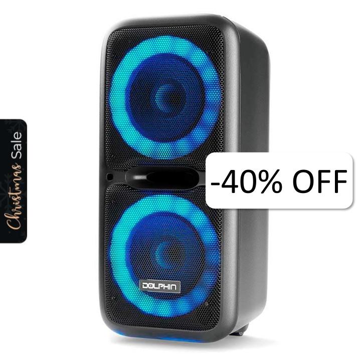 Bocina Bluetooth Dolphin SP-2120RBT Party Speaker Dual 12” 3600W Negro