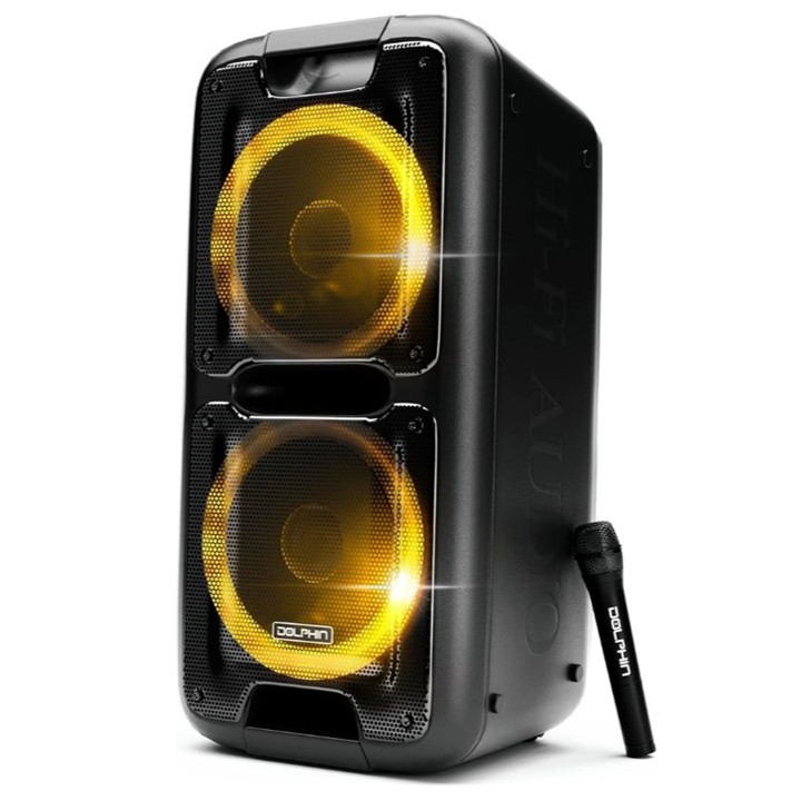Bocina Bluetooth Dolphin SP-2100RBT Party Speaker Dual 10”  3400W Negro