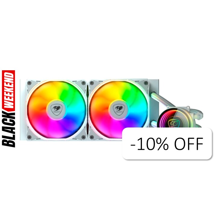 Enfriador Líquido 240mm Cougar Poseidon Elite ARGB Blanco