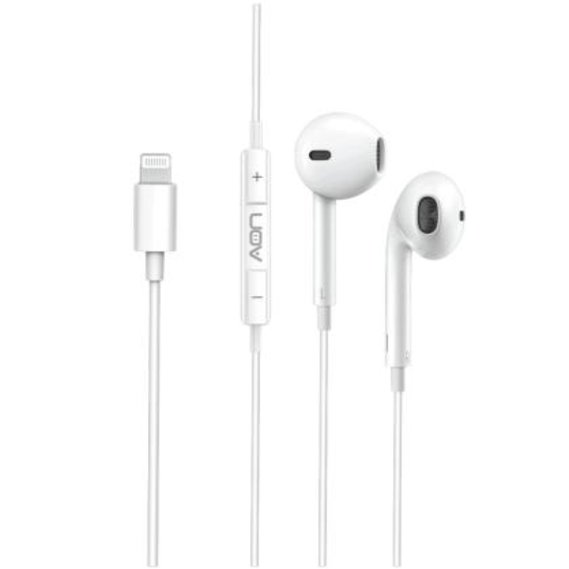 Audífonos AON Ligningth In-ear Wired MFI EarBuds Blanco