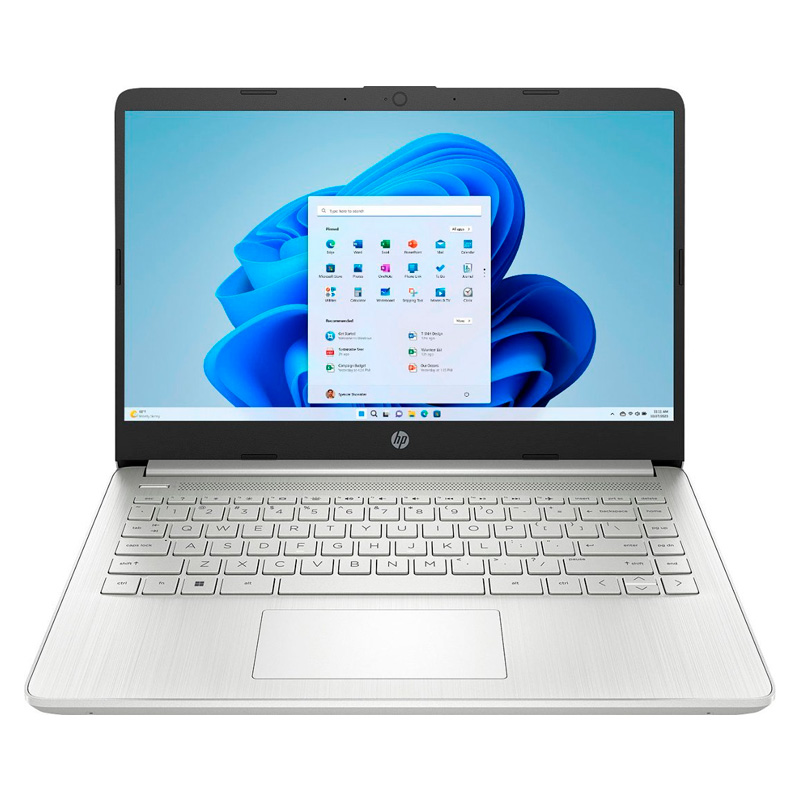 Laptop HP 14-DQ0760DX 14" Intel Celeron N4120 4GB RAM 128GB eMMC Intel UHD Graphics W11 Home Plateada Teclado Inglés