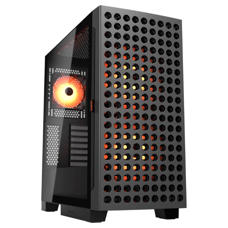 Case Gaming Cougar AirFace ECO RGB Media Torre ATX Negro (Sin Fuente)