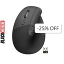 Mouse Inalámbrico Bluetooth Logitech Lift Left Ergonómico 4000DPI Negro + Receptor USB
