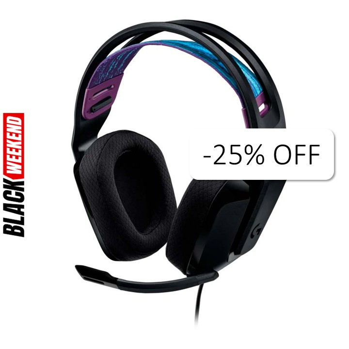 Audífonos tipo Headset Logitech G335 3.5m Lightspeed RGB Alámbricos Negro