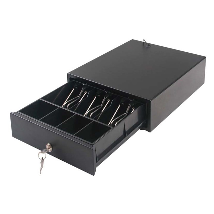 Cash Drawer AON CDK-34 para Billetes y Monedas Negro