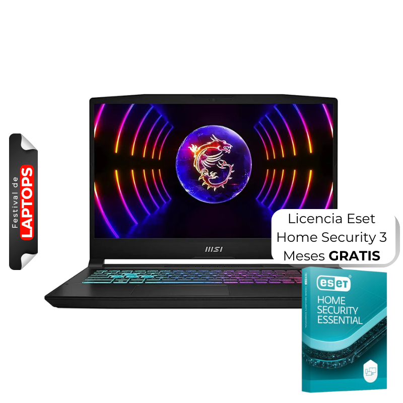 Laptop MSI KATANA 15 B13VEK-277US 15.6" i7-13620H 16GB RAM 1TB SSD RTX 4050 6GB Negro W11 Home Teclado Inglés