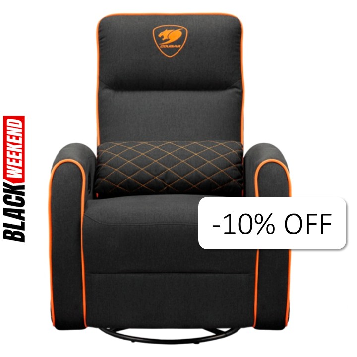 Sofá Gaming Cougar Fidom Negro Naranja