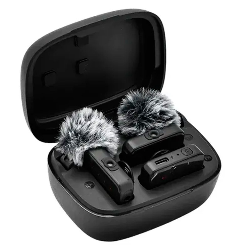 Micrófono de Solapa VTA+ Inalámbrico con Gancho de Sujeción Negro