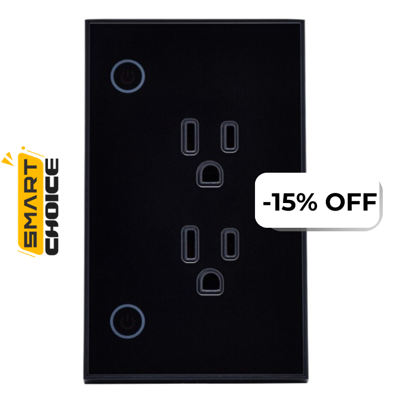 Tomacorriente de Pared Inteligente VTA+ 2 Tomas + Botón de Iluminación Smart Home Wi-Fi