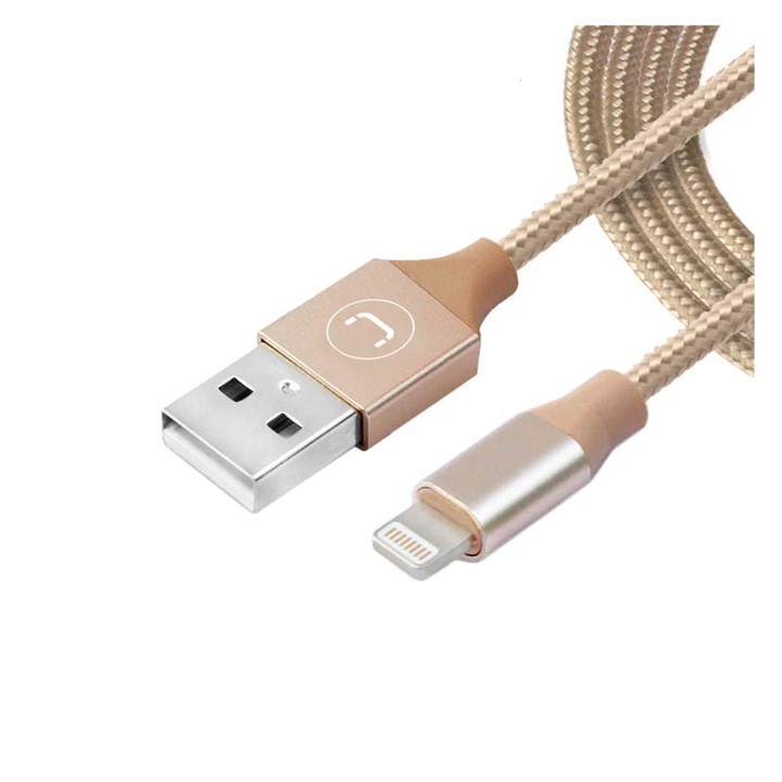 Cable USB a Lightning Unno Tekno CB4061GD 1.5 Metros Trenzado Dorado