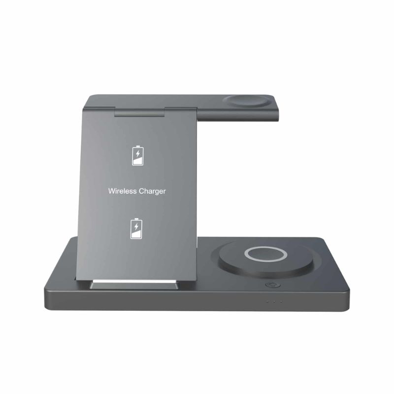 Cargador Inalámbrico Unno Tekno PW5119BK 3 en 1 ChargePro 15 W Gris