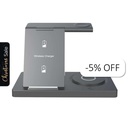 Cargador Inalámbrico Unno Tekno PW5119BK 3 en 1 ChargePro 15 W Gris