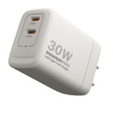Cargador de Pared Unno Tekno PW5064WT PowerPro Dual USB-C 30W​​ Blanco