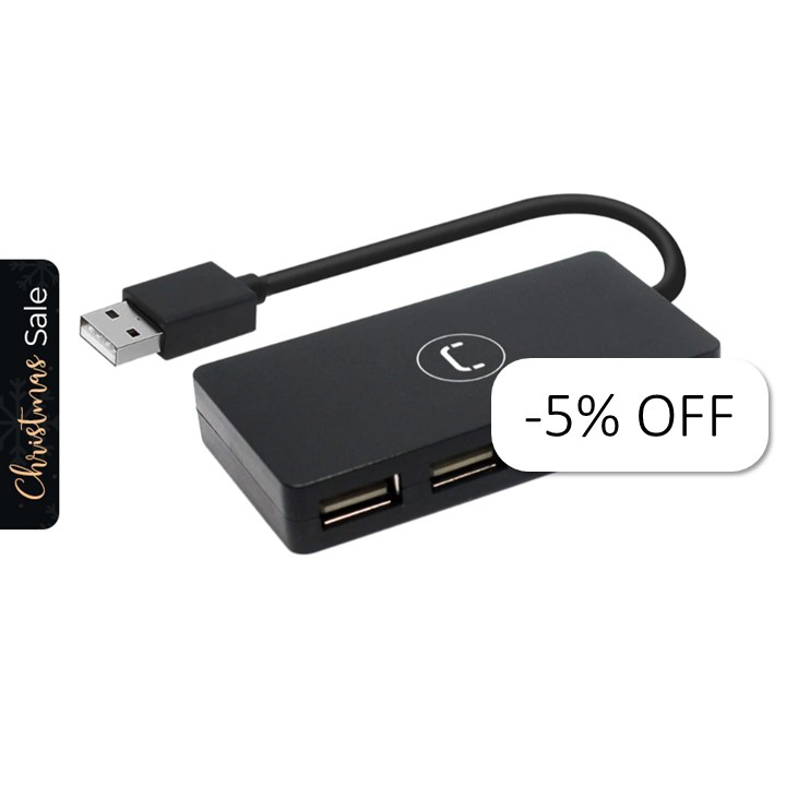 Hub Unno Tekno 4 Puertos USB 2.0 Negro