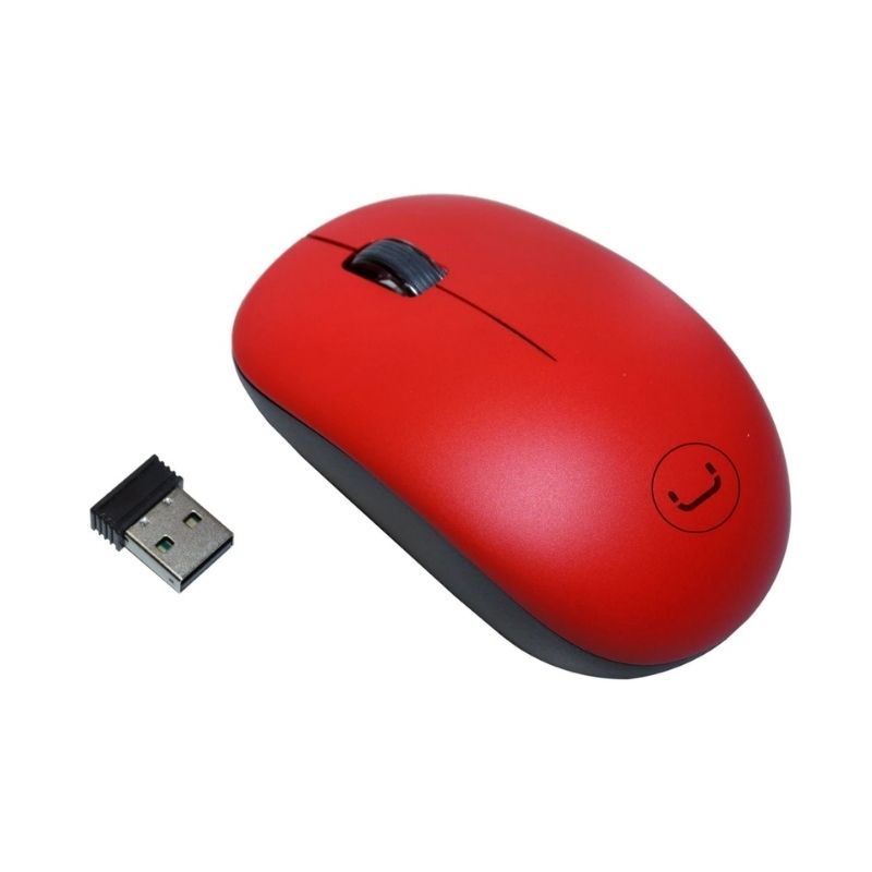Mouse Inalámbrico Unno Tekno Curve 1200DPI Rojo