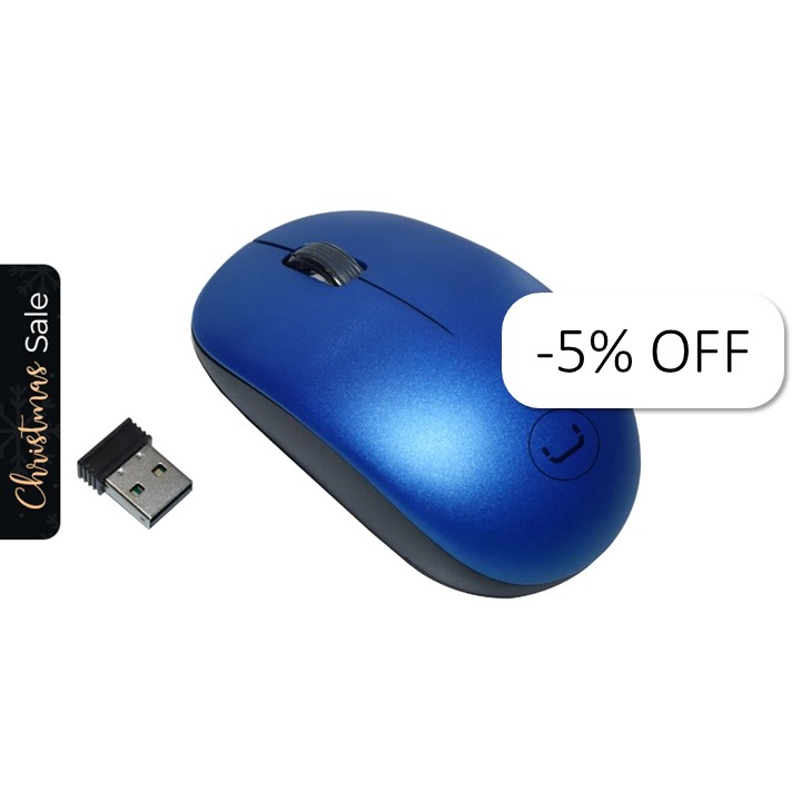 Mouse Inalámbrico Unno Tekno Curve 1200DPI Azul