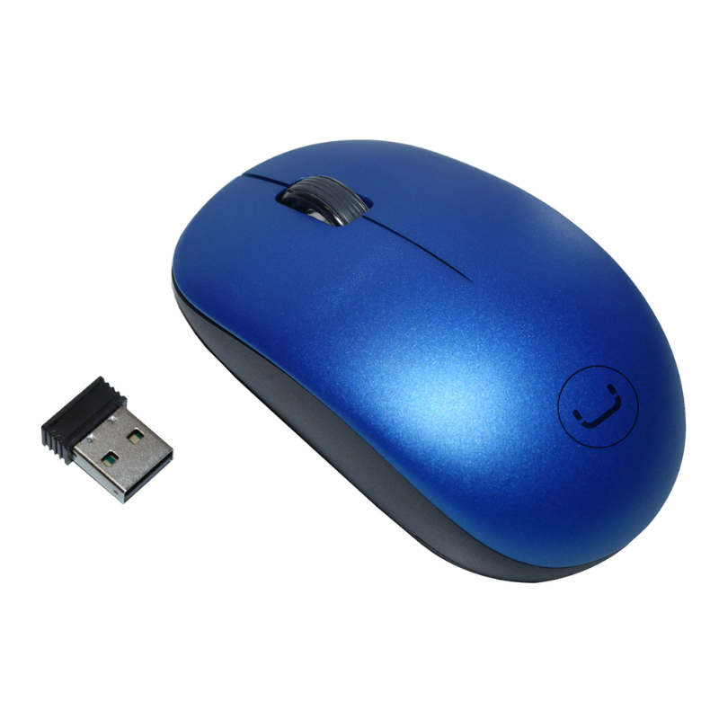 Mouse Inalámbrico Unno Tekno Curve 1200DPI Azul