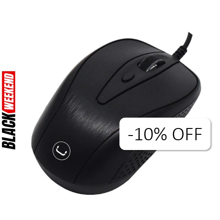 Mouse Alámbrico Unno Tekno Trek 1600DPI Negro