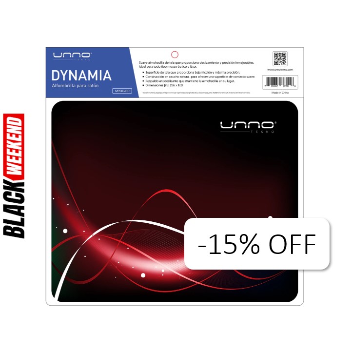 Mousepad Unno Tekno Dynamia Rojo
